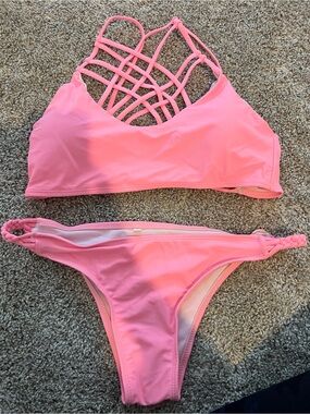 Women’s Pink Strappy Bikini Set